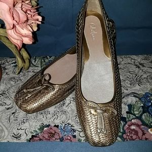 Cole Haan Metallic Woven Loafers